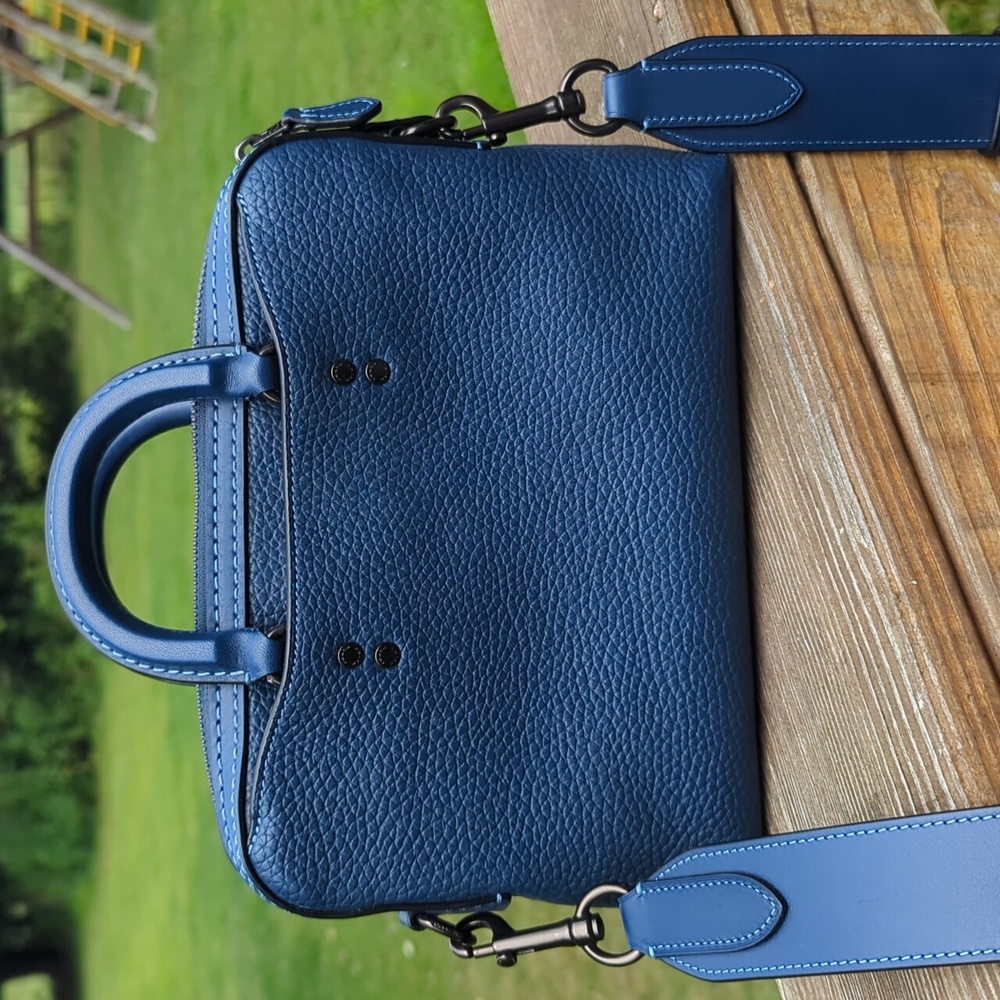 Never Used 1941 Rogue Brief Blue Leather Men's Bag. HTF!
